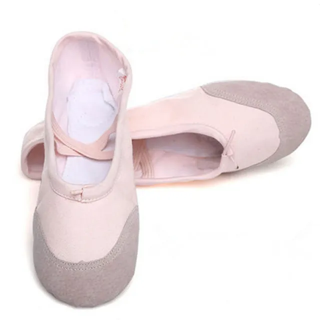 According The CM To Buy,Canvas Flat Slippers White Pink White Black Ballet Shoes For Girls Children Woman Yoga Gym Free Shipping