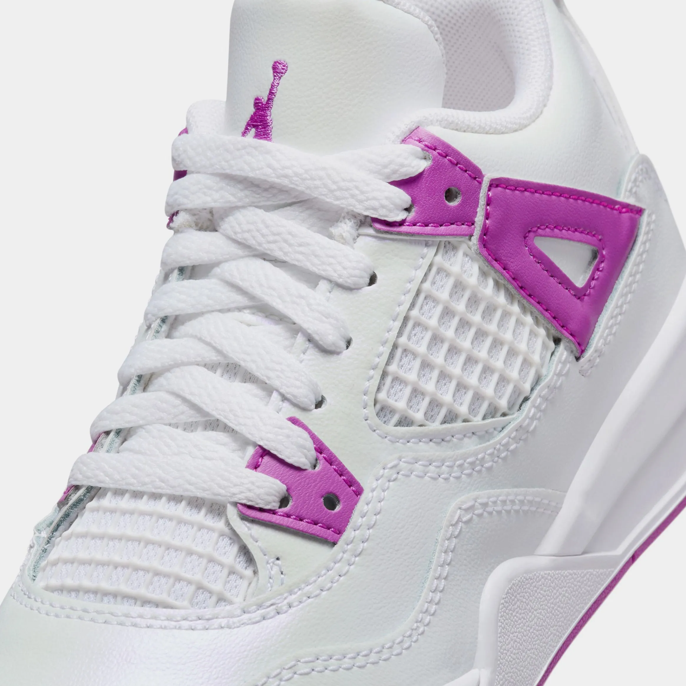 Air Jordan 4 Retro Hyper Violet  Preschool Lifestyle Shoes (White/Hyper Violet)