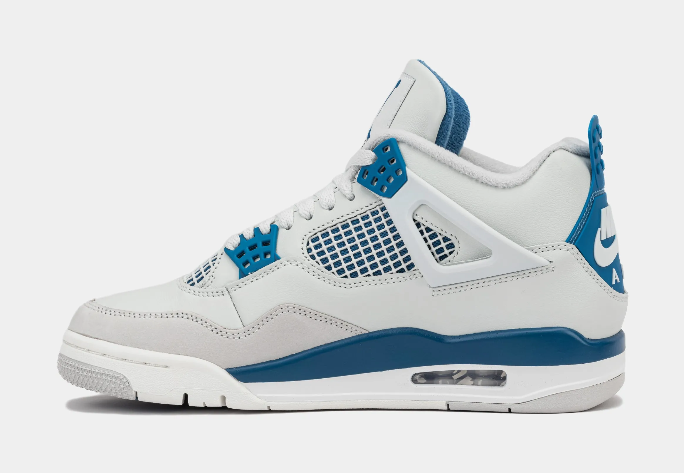 Air Jordan 4 Retro Industrial Blue Mens Lifestyle Shoes (Off White/Industrial Blue/Neutral Grey) Limit One Per Customer