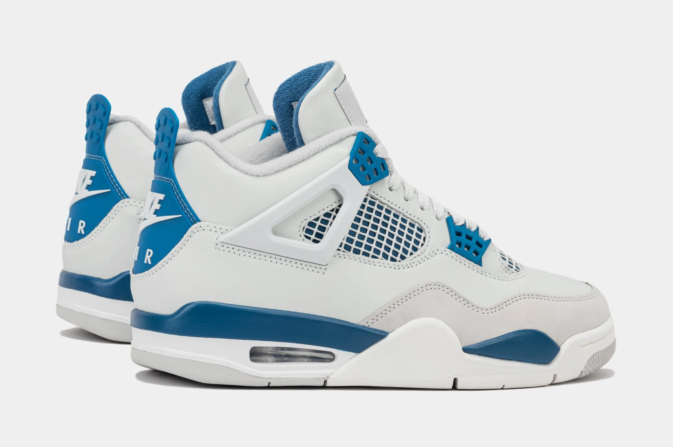 Air Jordan 4 Retro Industrial Blue Mens Lifestyle Shoes (Off White/Industrial Blue/Neutral Grey) Limit One Per Customer