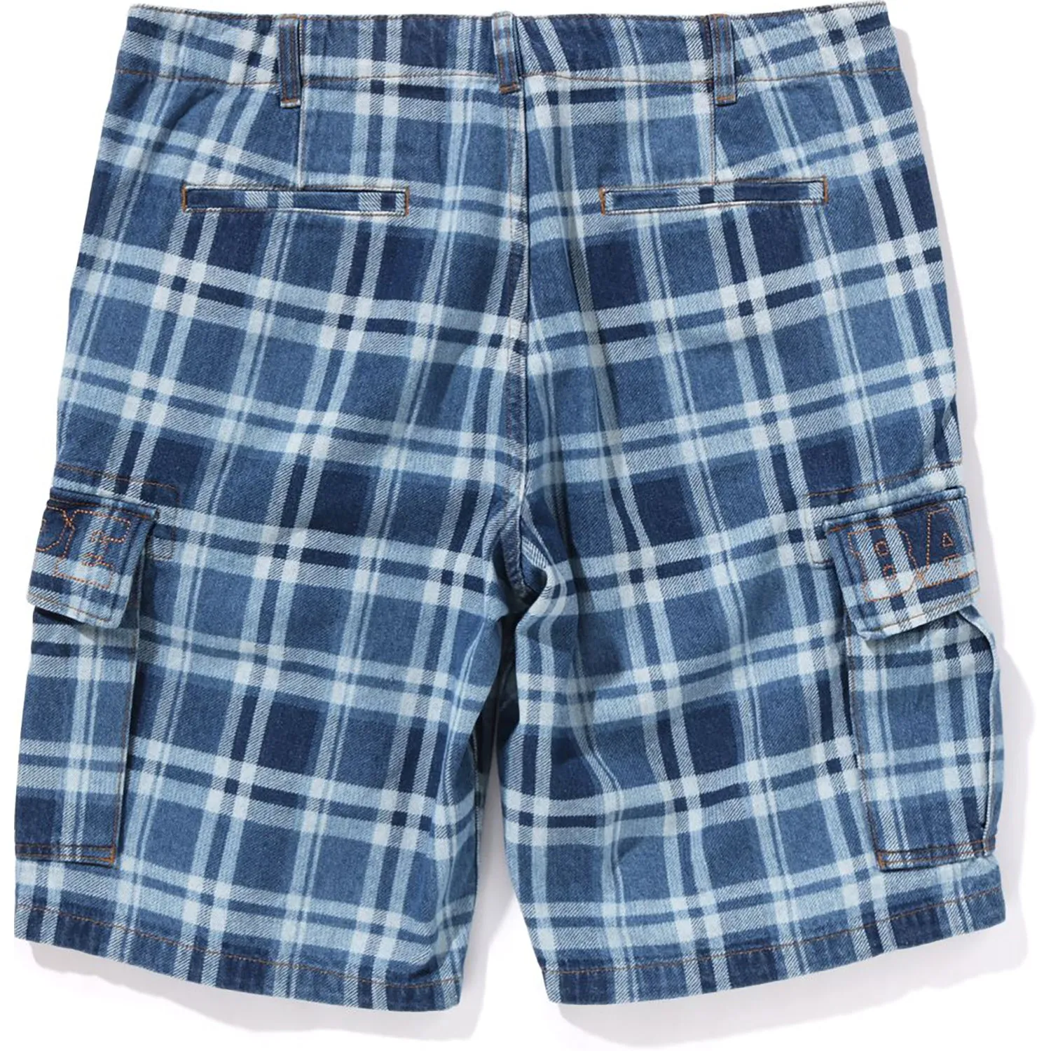 BAPE CHECK 6 POCKET DENIM SHORTS MENS