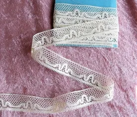 BEAUTIFUL Antique French Lace Cotton Trim Delicate Intricate Pattern 36 inches, Dolls,Christening Gowns, Bridal Heirloom Sewing