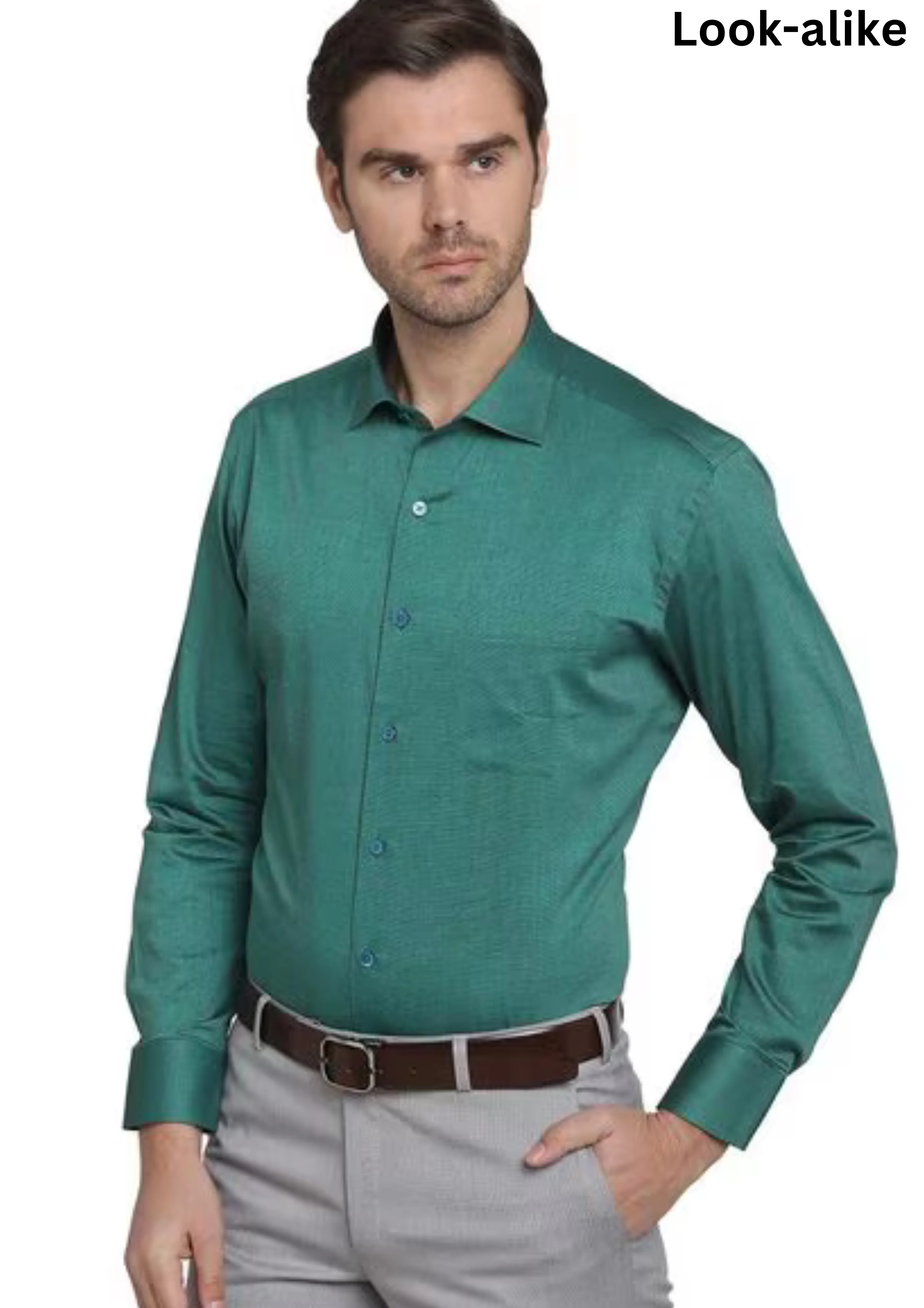 Beautiful Teal Green Color Full Sleeve Cotton Shirts For Men