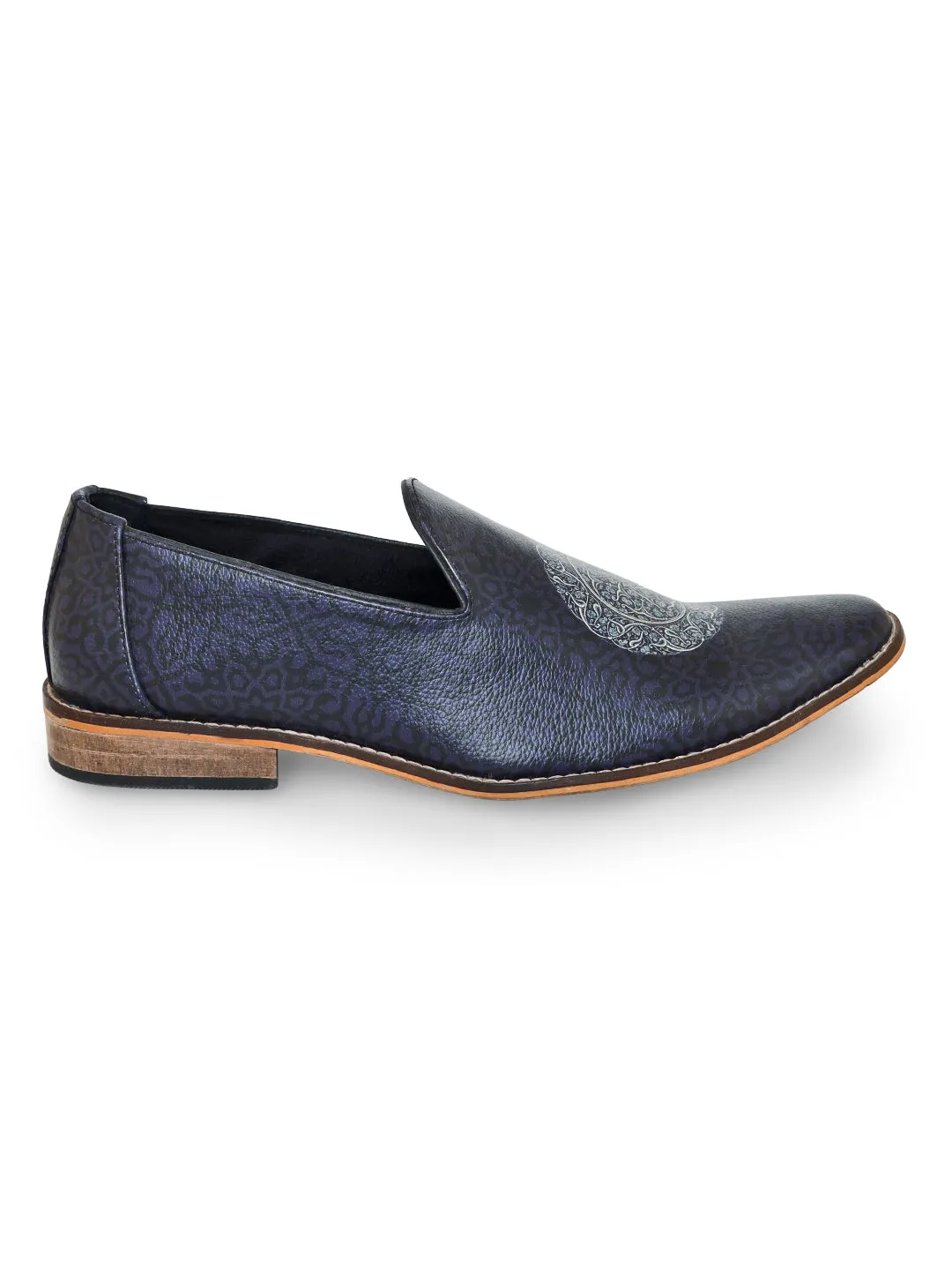 Blue & Black Mughal Print Loafers