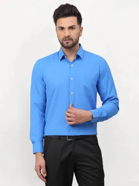 Blue Men'S Solid Formal Shirts