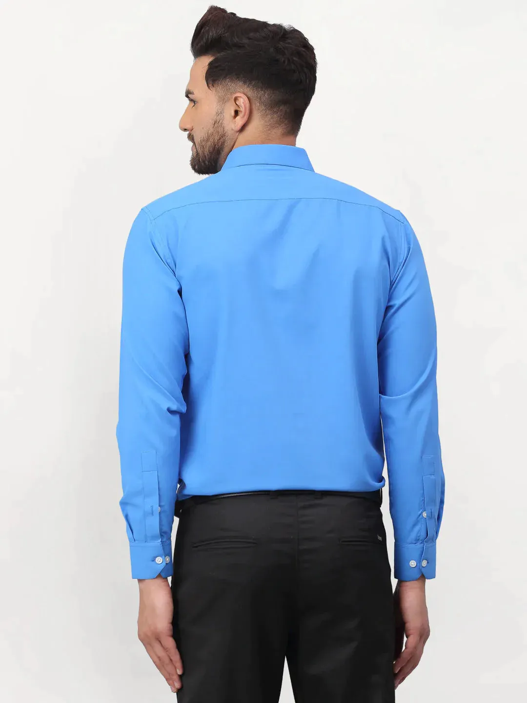 Blue Men'S Solid Formal Shirts