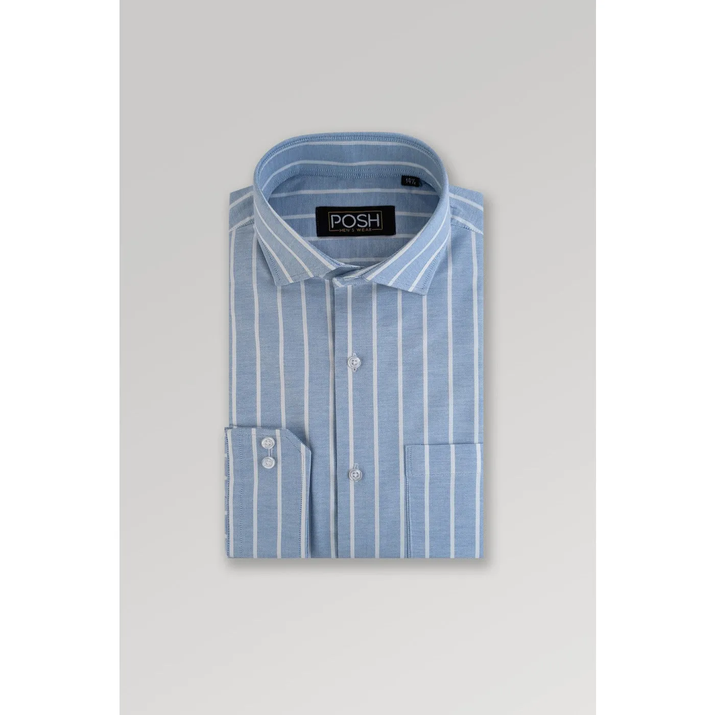 Blue Textured White Lining Shirt