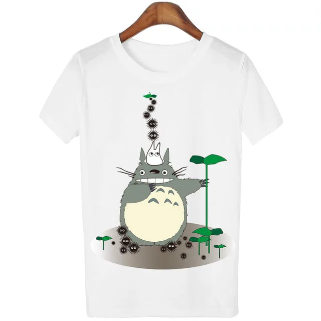 Casual T-shirt Women T Shirt Harajuku Totoro Print Camisetas Mujer Tops o-neck tshirt Cute Tees Femme