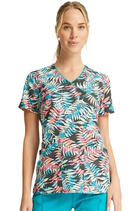 Cherokee Women's Mock Wrap Print Top | Loving Tropic