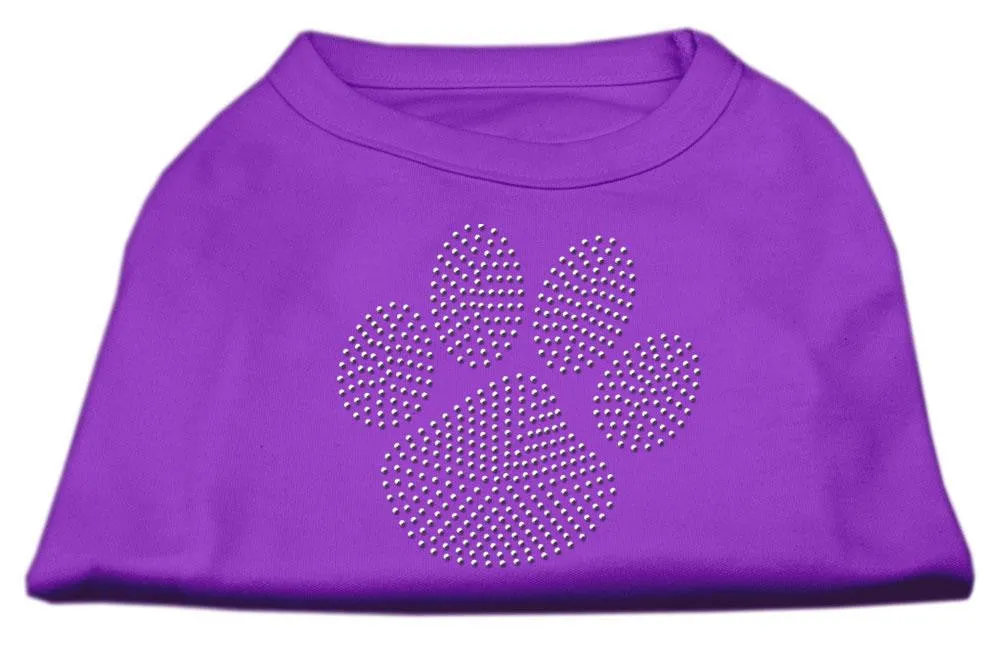 Clear Rhinestone Paw Shirts Purple XXL (18)