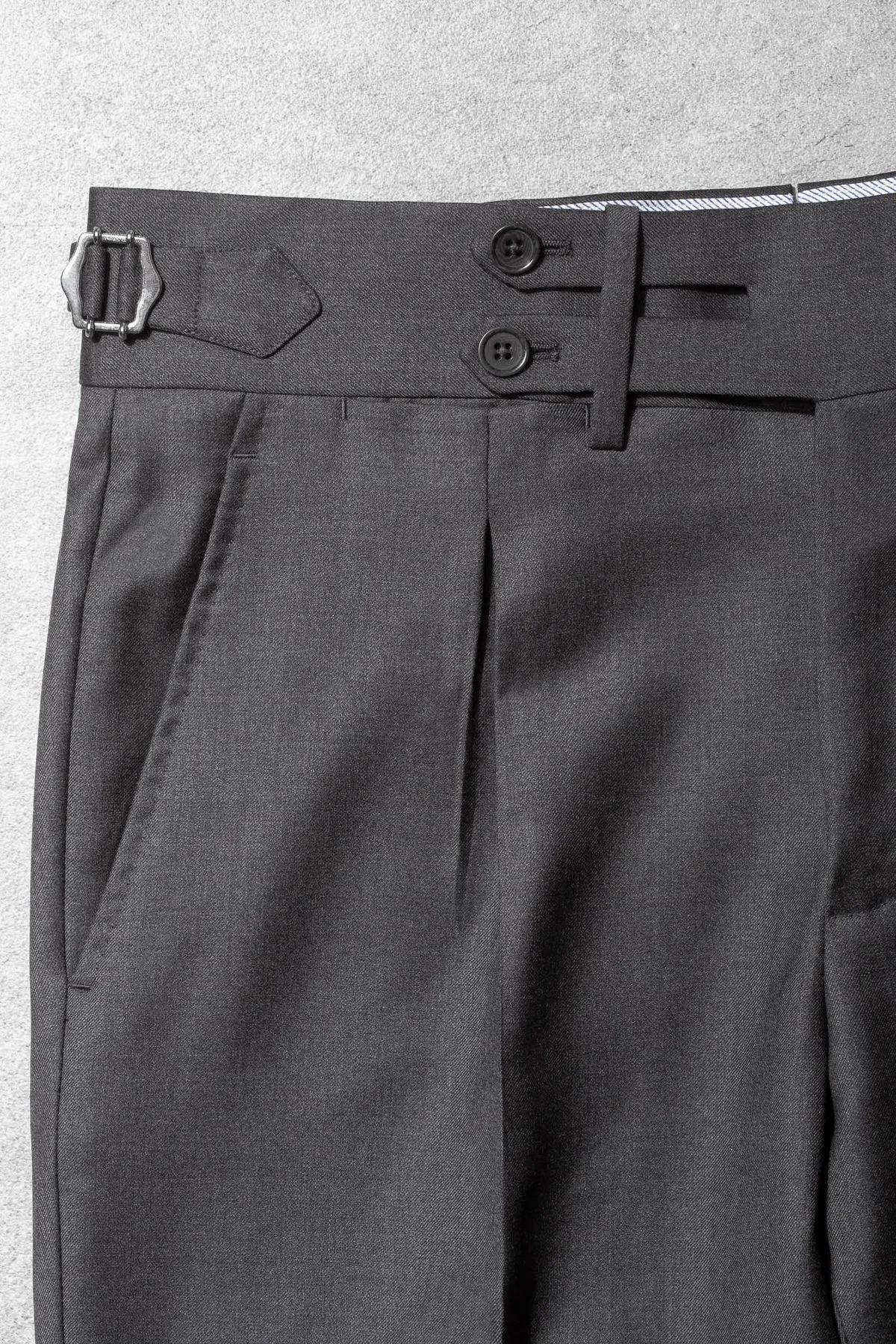 Dark Grey Double Buttoned GURKHA PANTS by ITALIANVEGA™