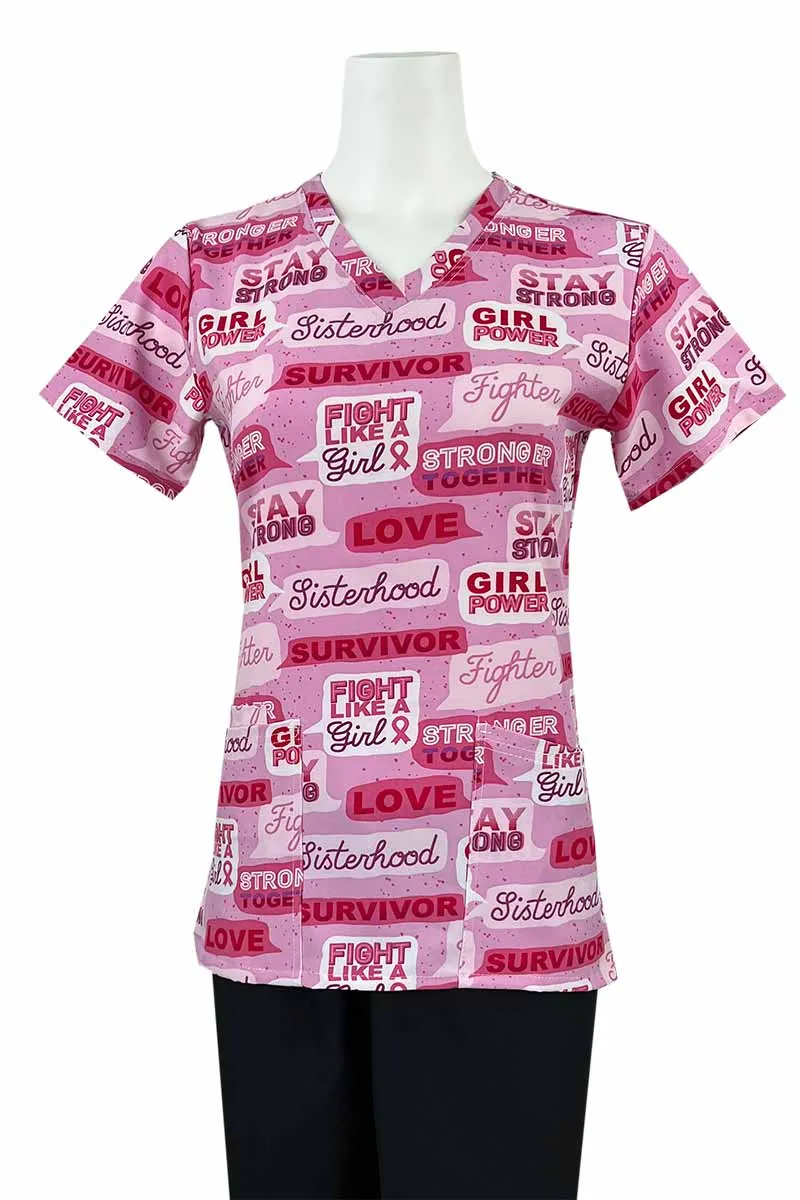 Essentials Women's Breast Cancer Awareness Print Top | BC Conversation Pink