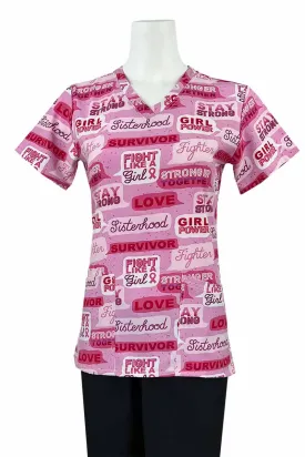 Essentials Women's Breast Cancer Awareness Print Top | BC Conversation Pink