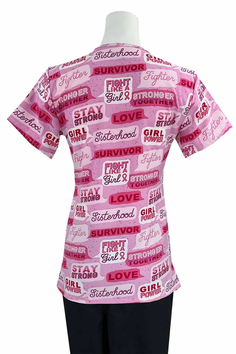 Essentials Women's Breast Cancer Awareness Print Top | BC Conversation Pink