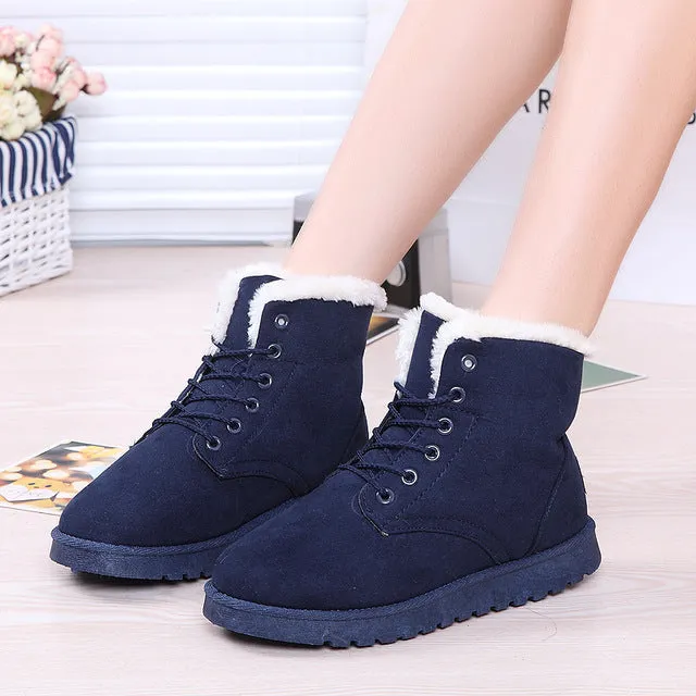 Fashion warm Snow boots 2016 heels Winter Boots new arrival Women Ankle Boots