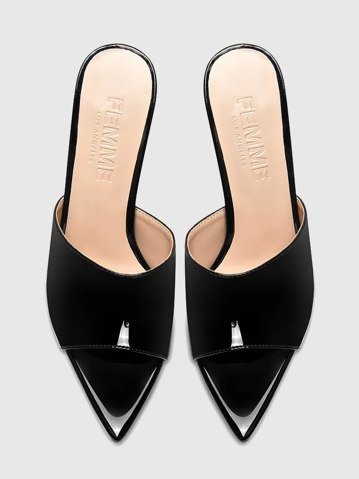 Gianni Patent Mule - Black