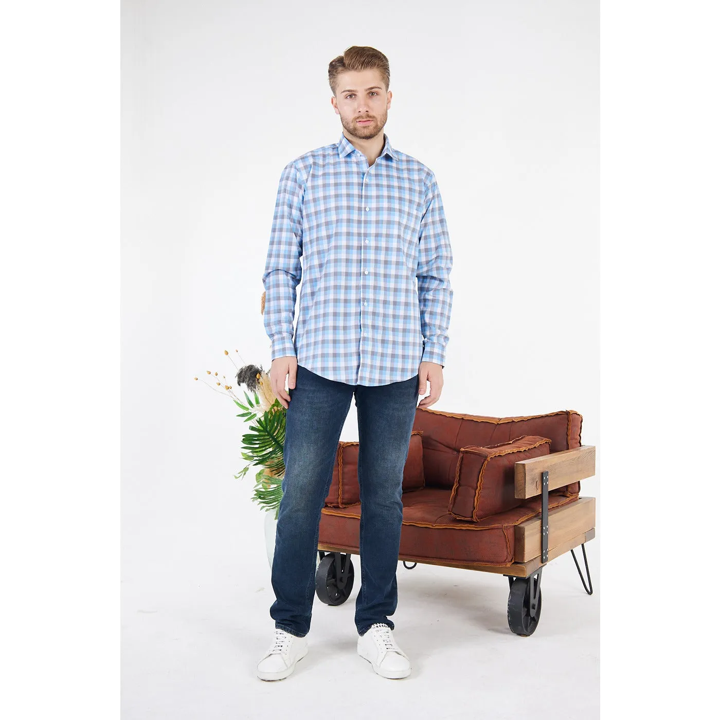 Gingham Check Slim Fit Shirt