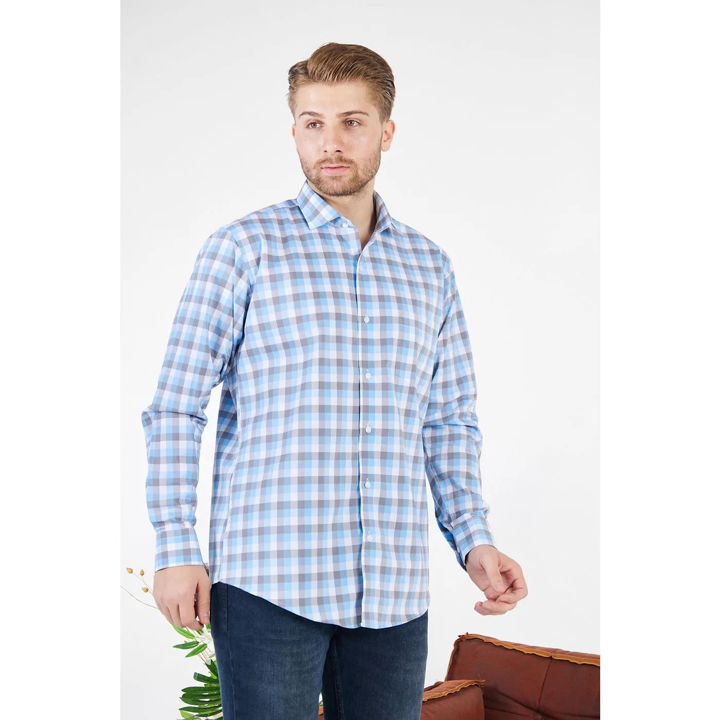 Gingham Check Slim Fit Shirt