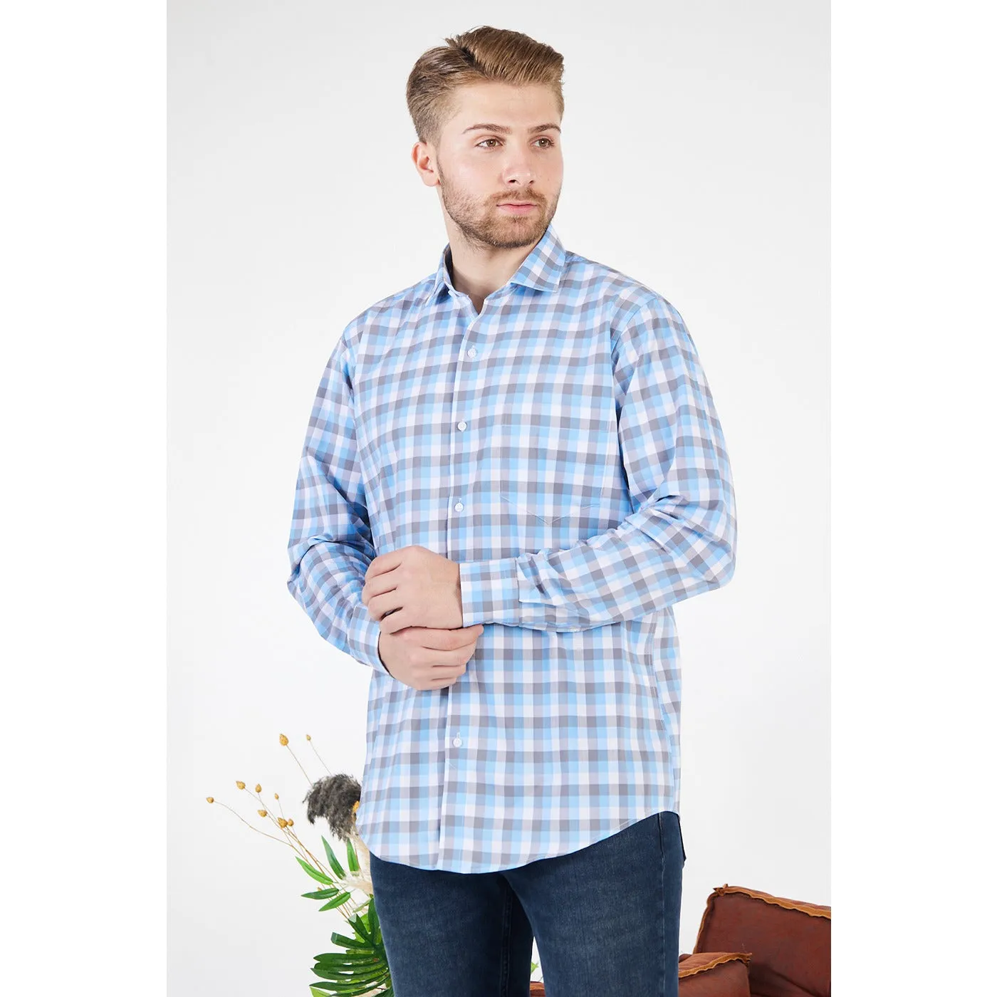 Gingham Check Slim Fit Shirt