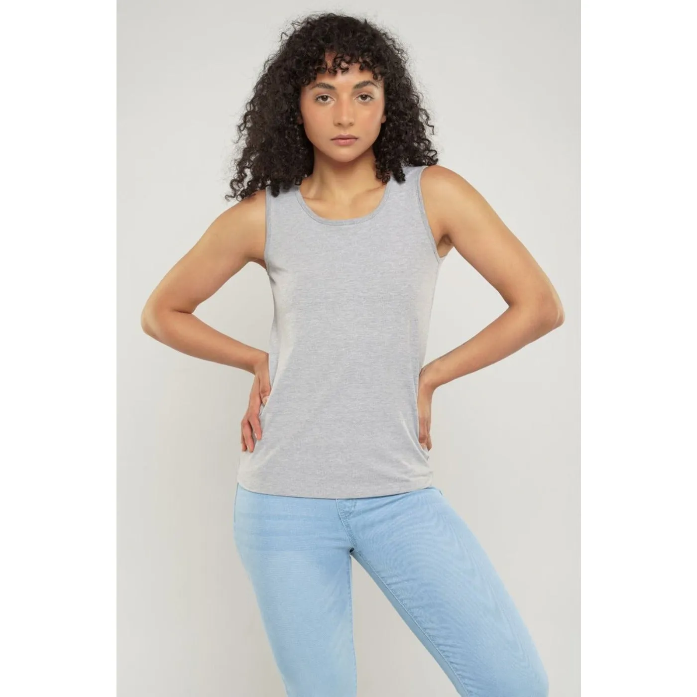 Grey Plain Tank Top