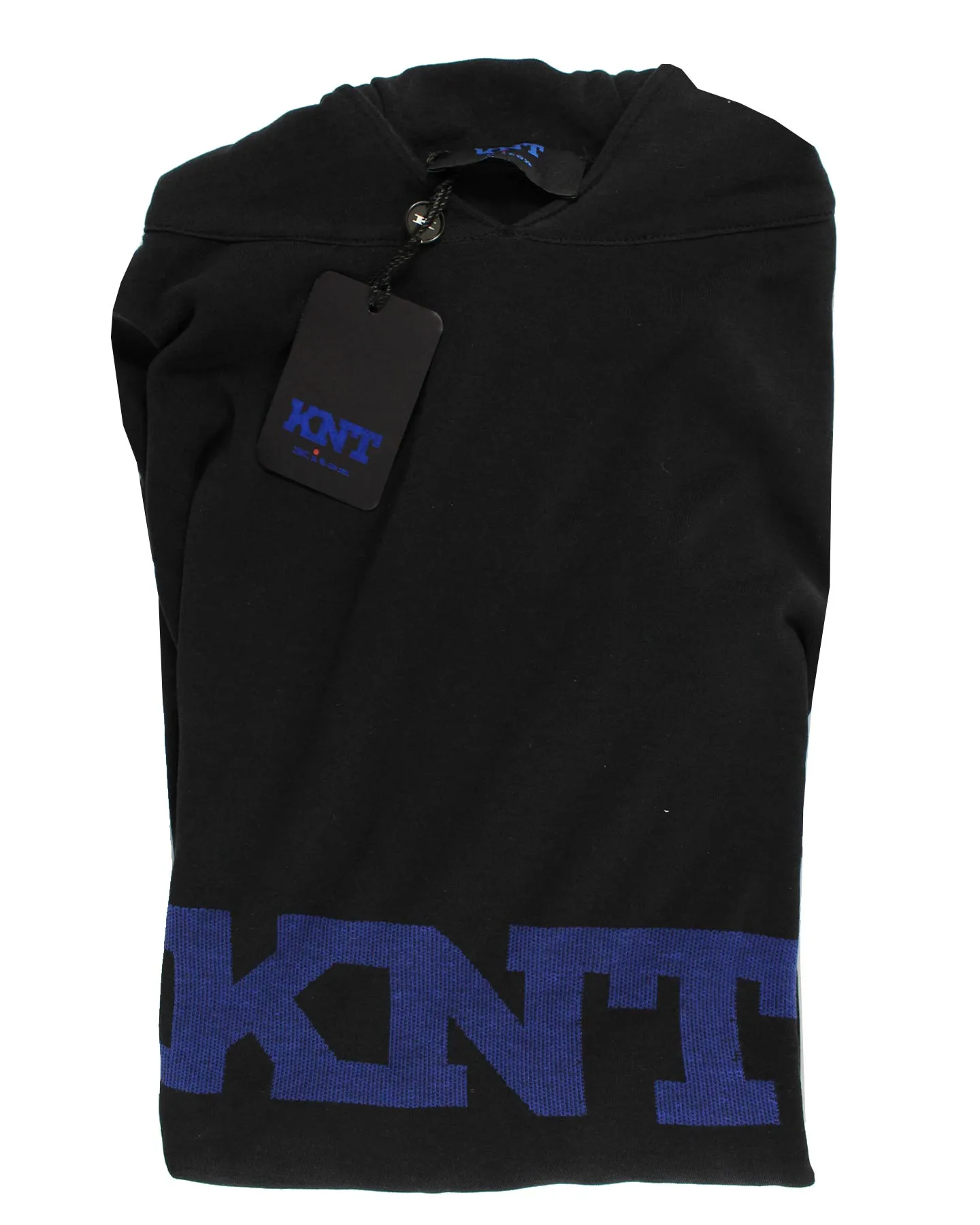 KNT Kiton Hooded Sweater Black Logo Activewear Sweatshirt EU 48 / S