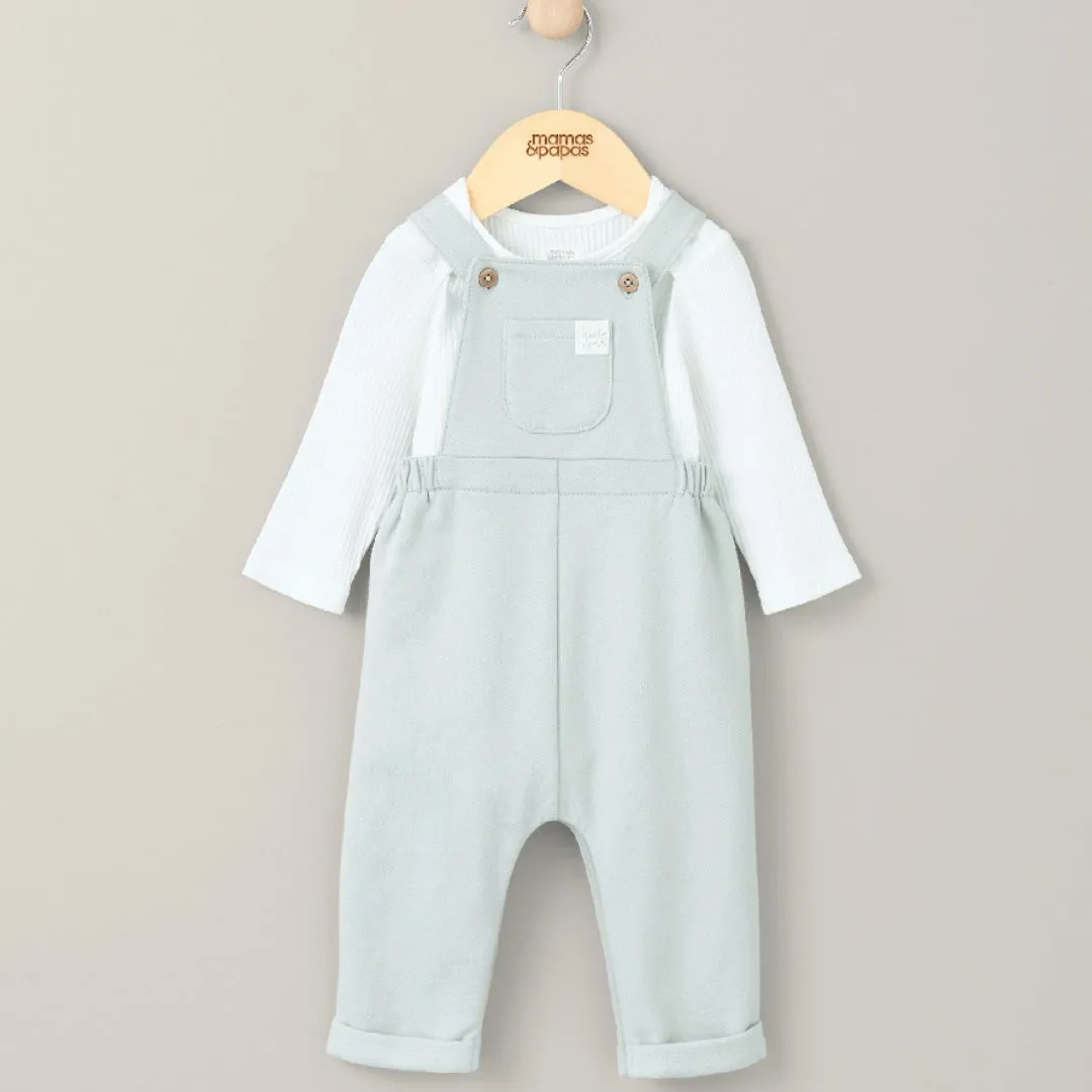 Mamas and Papas Jersey Dungarees & Bodysuit - 2 Piece Set