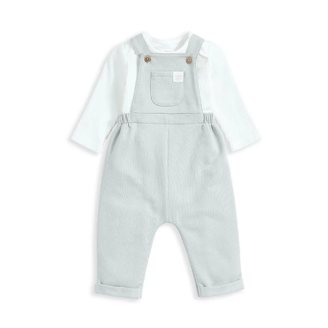 Mamas and Papas Jersey Dungarees & Bodysuit - 2 Piece Set