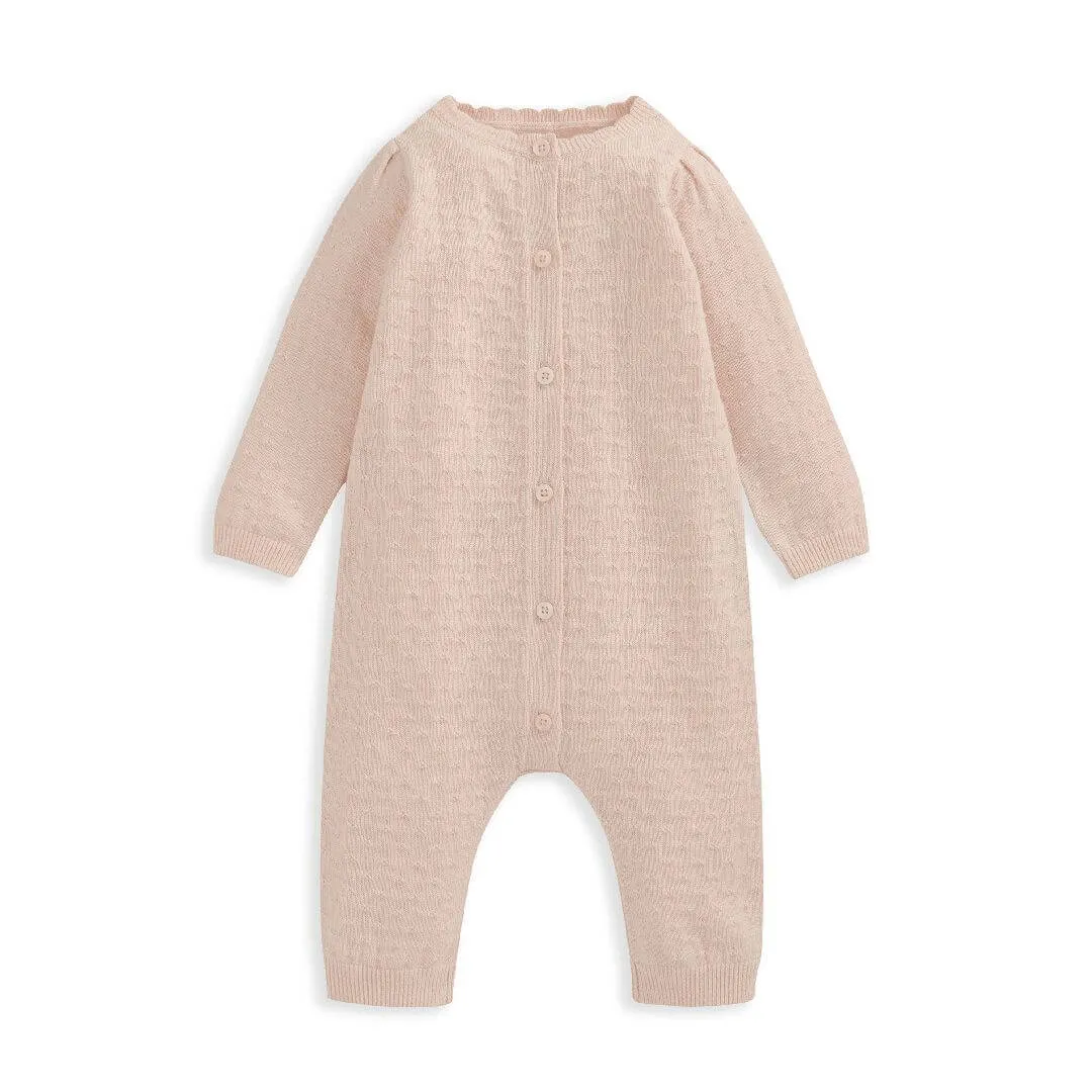 Mamas and Papas Pink Knitted Romper