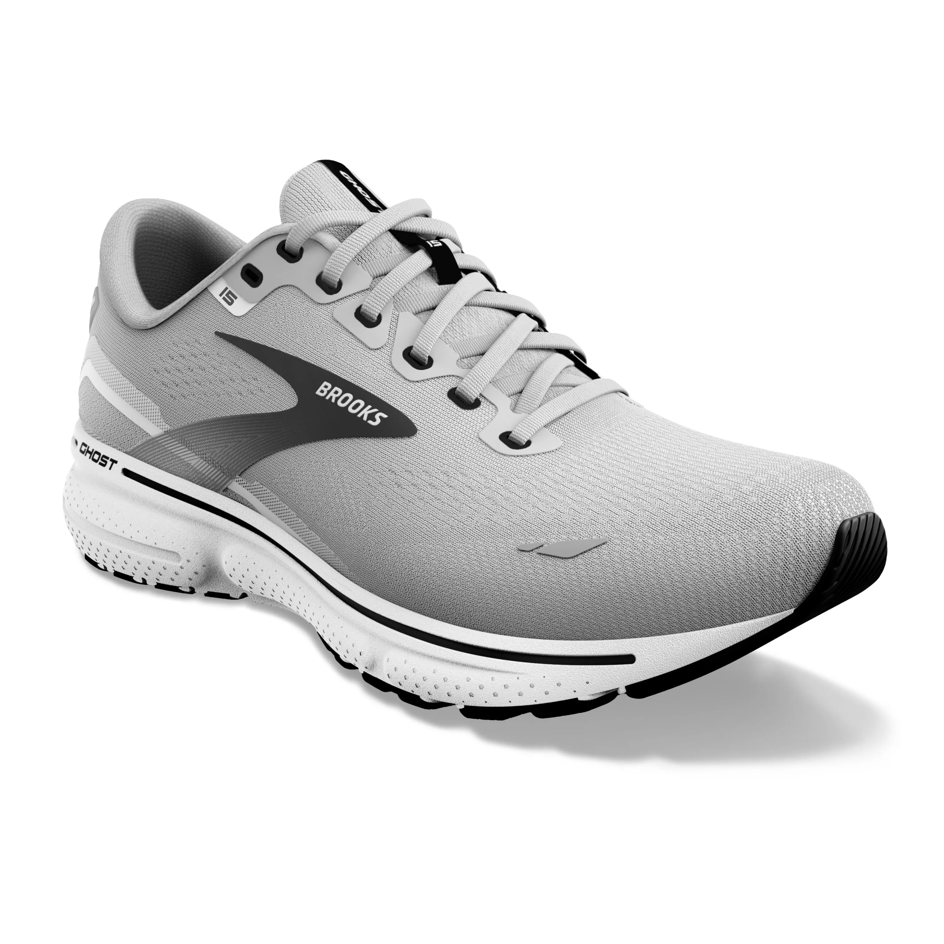 Men's Brooks Ghost 15 Color: Alloy/Oyster/Black (EXTRA WIDE WIDTH)