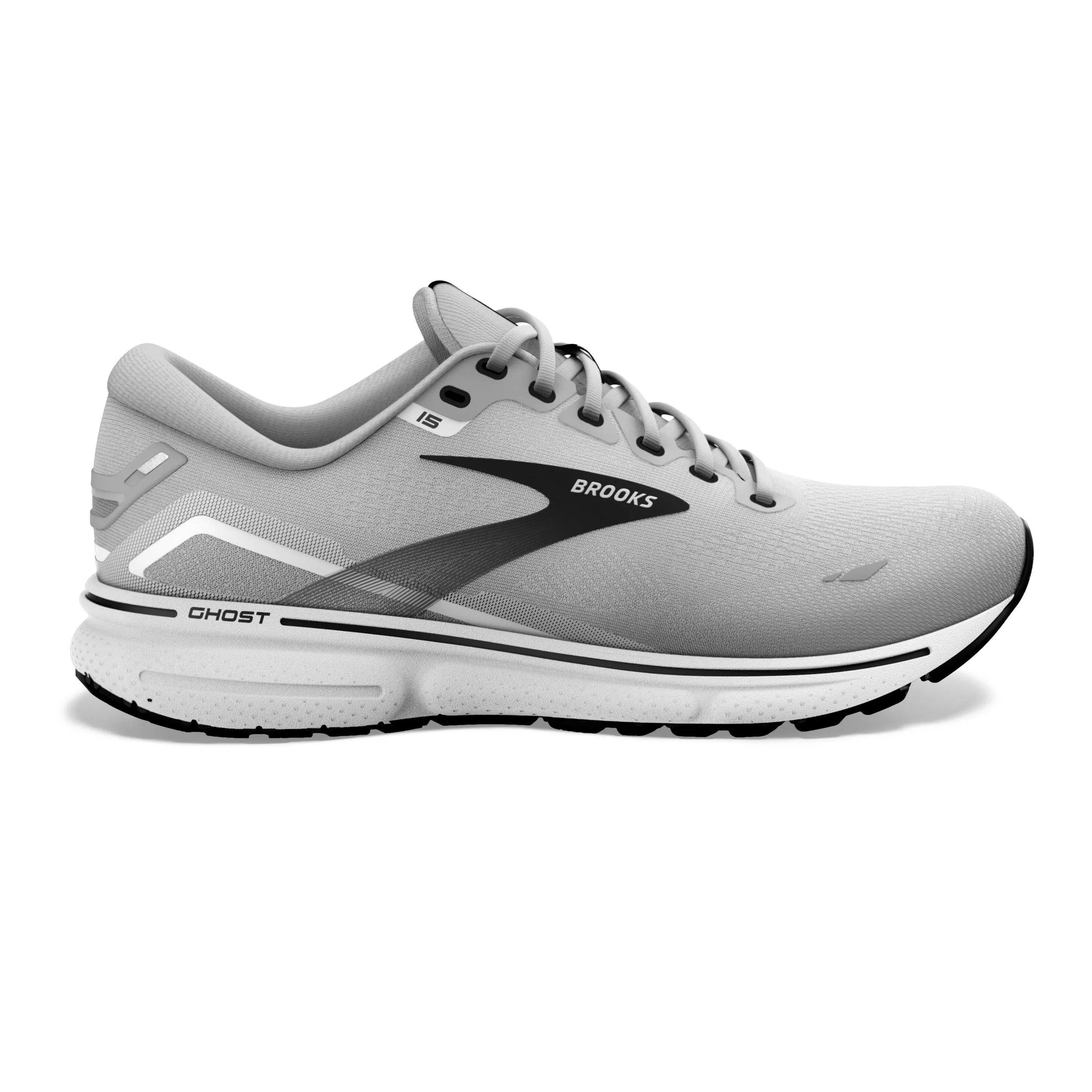 Men's Brooks Ghost 15 Color: Alloy/Oyster/Black (EXTRA WIDE WIDTH)