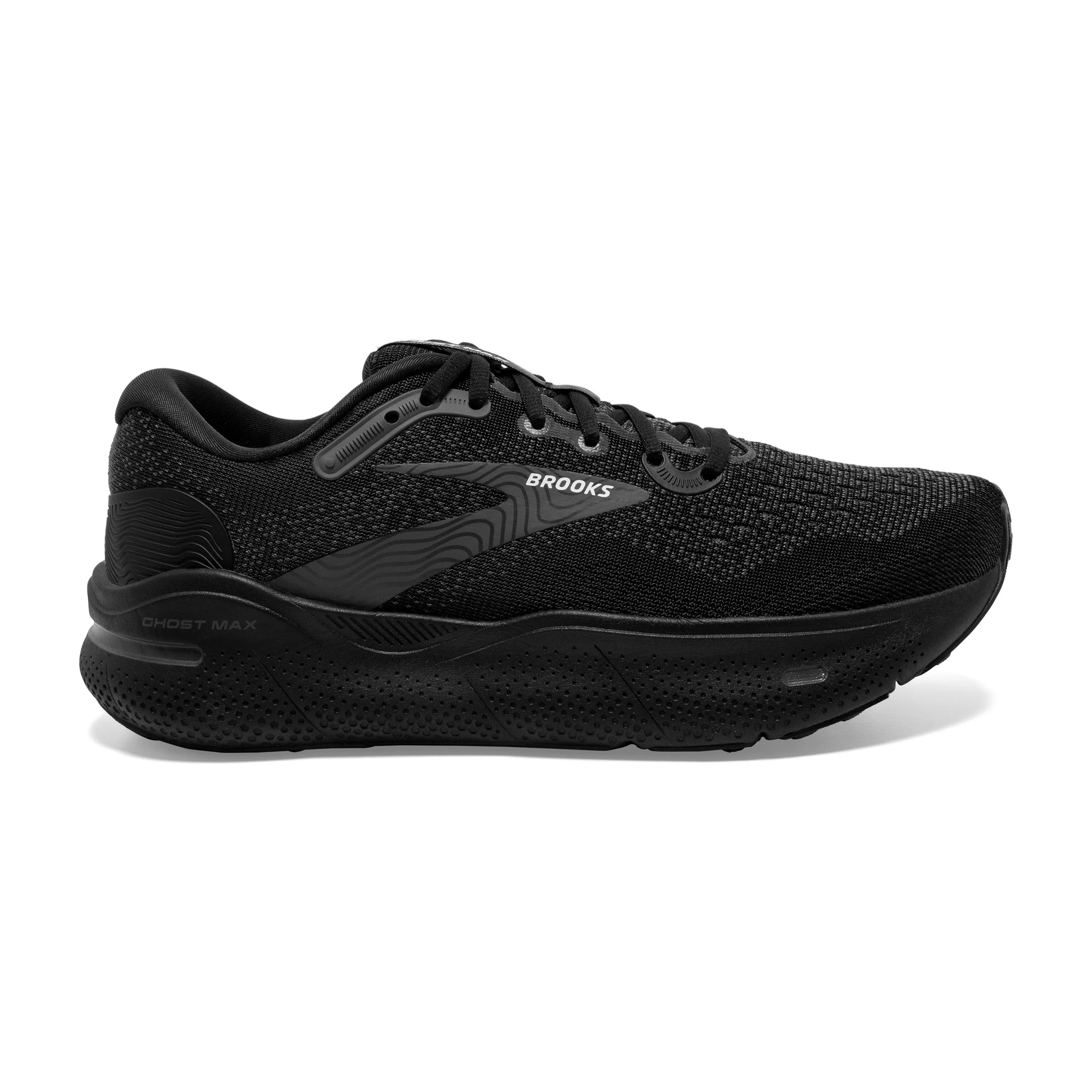 Men's Brooks Ghost Max Color: Black/Black/Ebony (WIDE WIDTH)