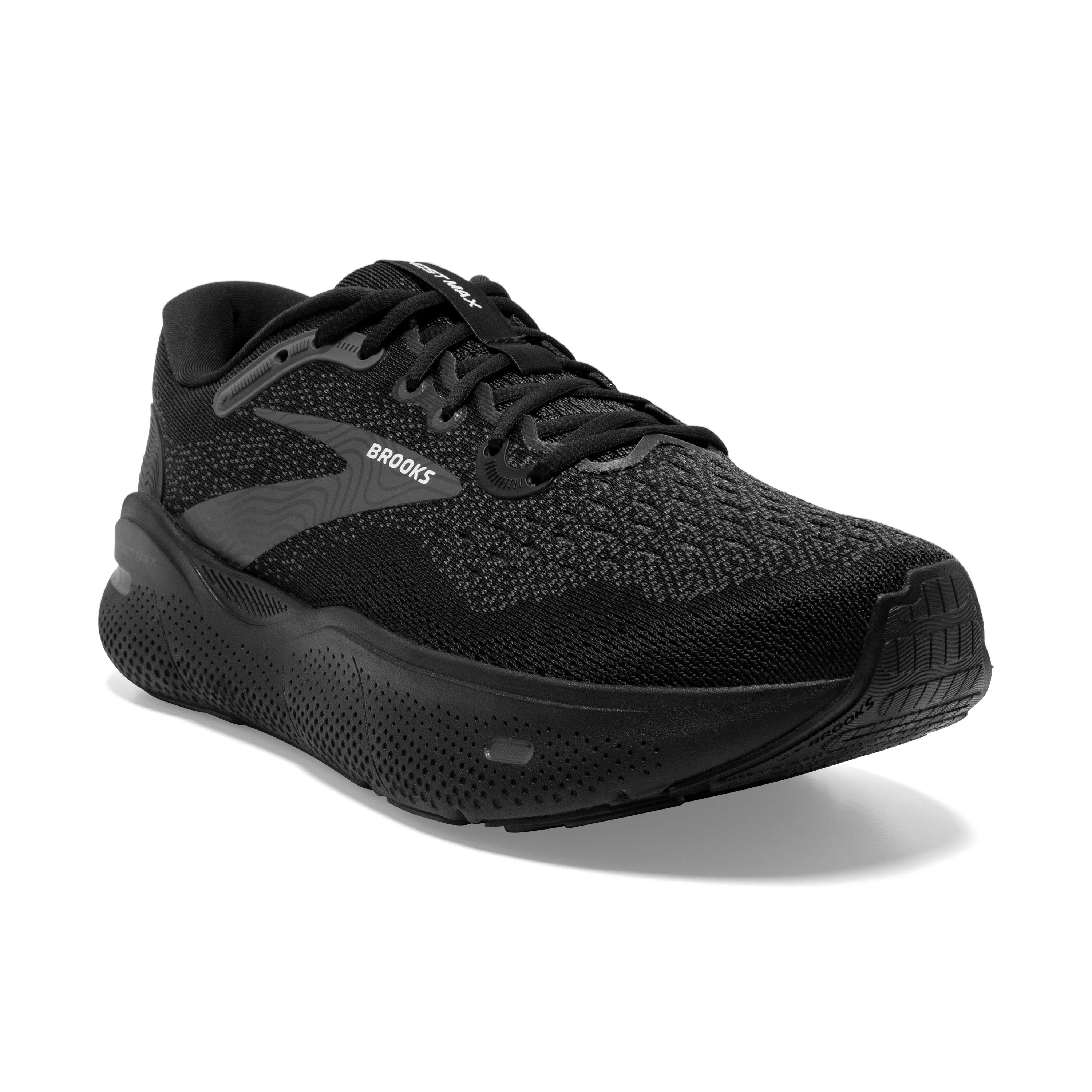 Men's Brooks Ghost Max Color: Black/Black/Ebony (WIDE WIDTH)