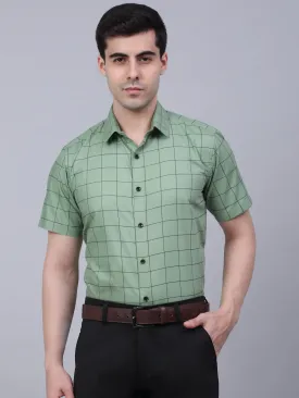 Men'S Cotton Half Sleeve Checked Formal Shirts