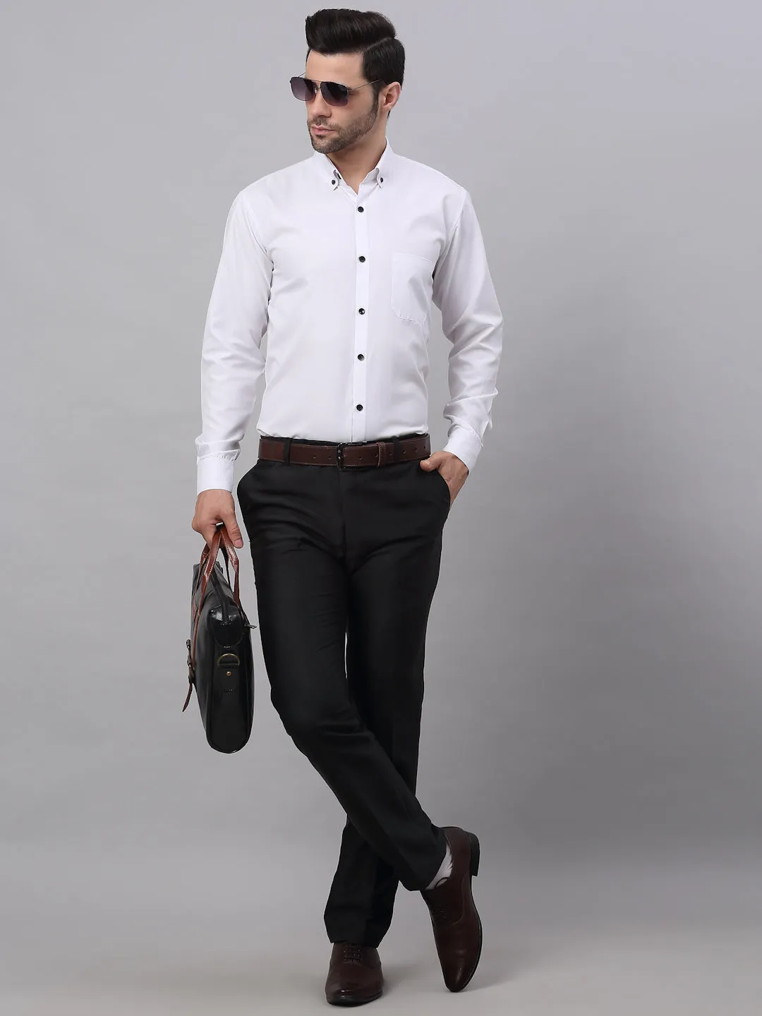 Men'S Cotton Solid Button Down Formal Shirts