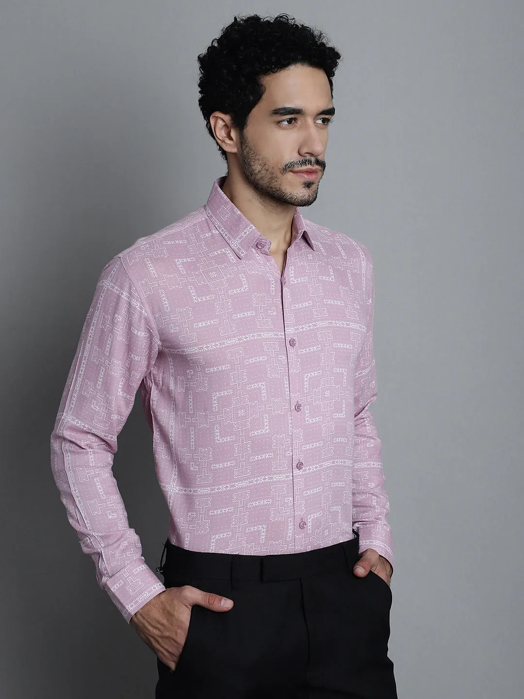 Men's Geomatric Printed Formal Shirts