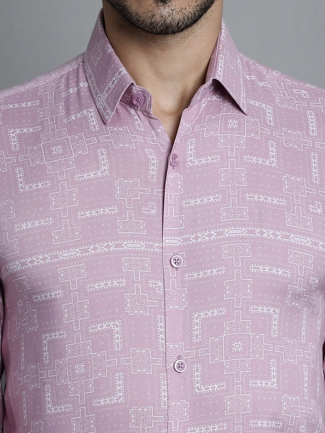 Men's Geomatric Printed Formal Shirts