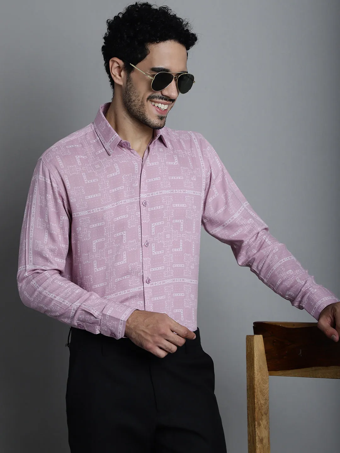 Men's Geomatric Printed Formal Shirts