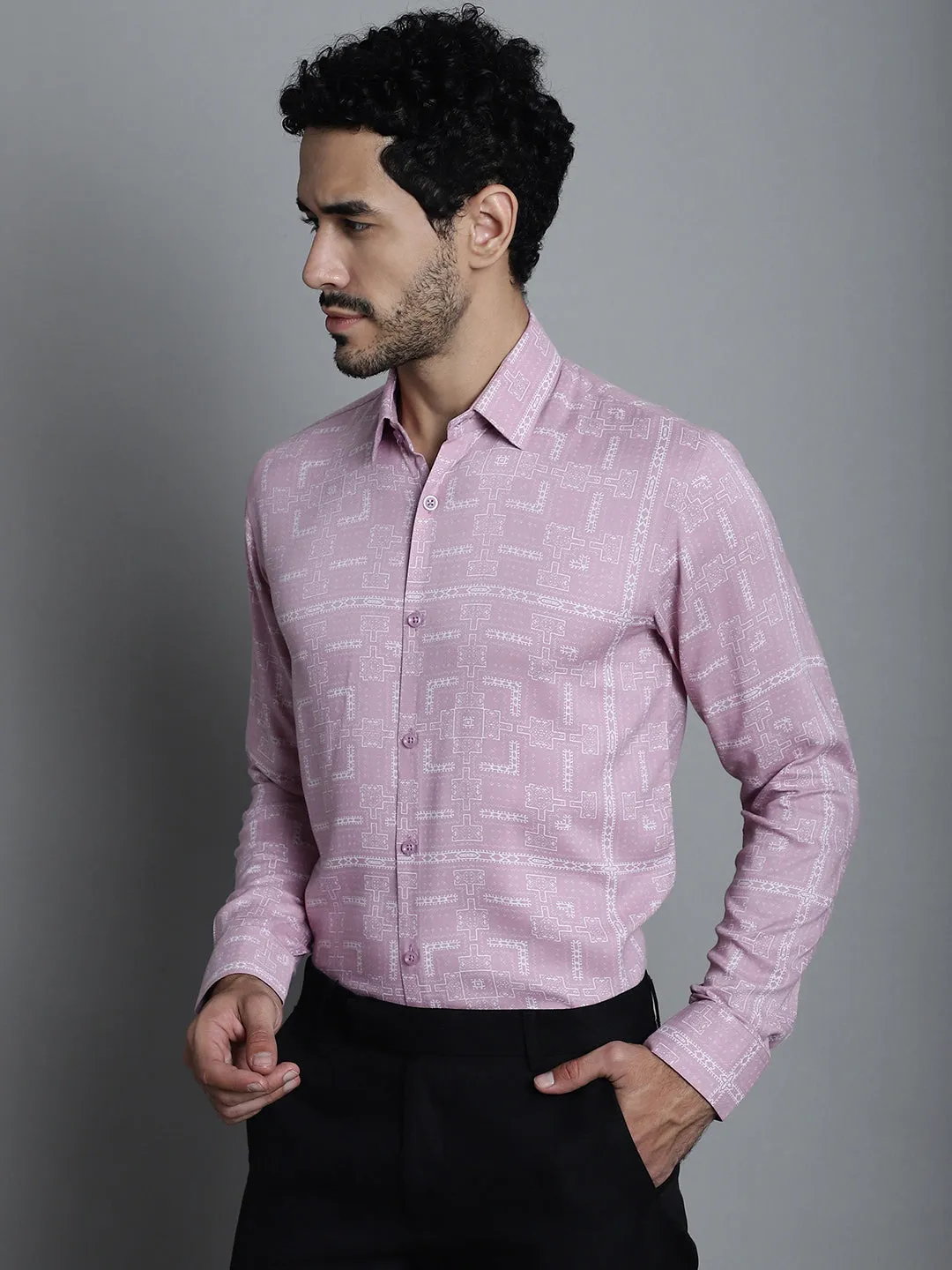 Men's Geomatric Printed Formal Shirts