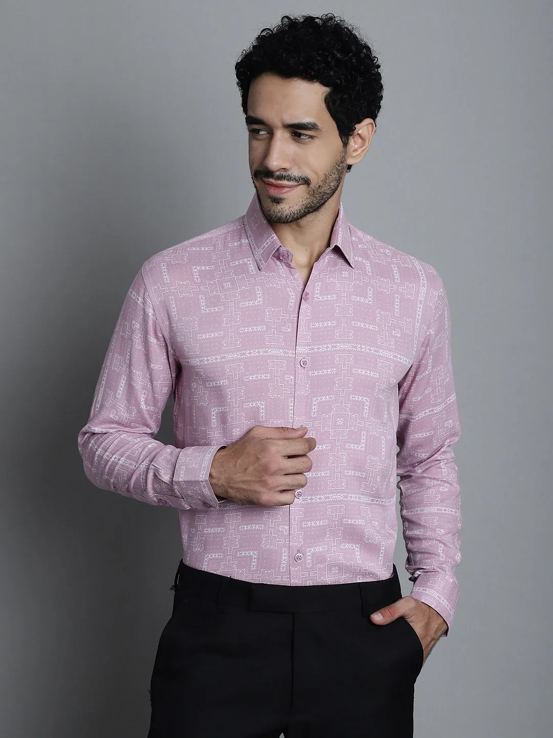 Men's Geomatric Printed Formal Shirts