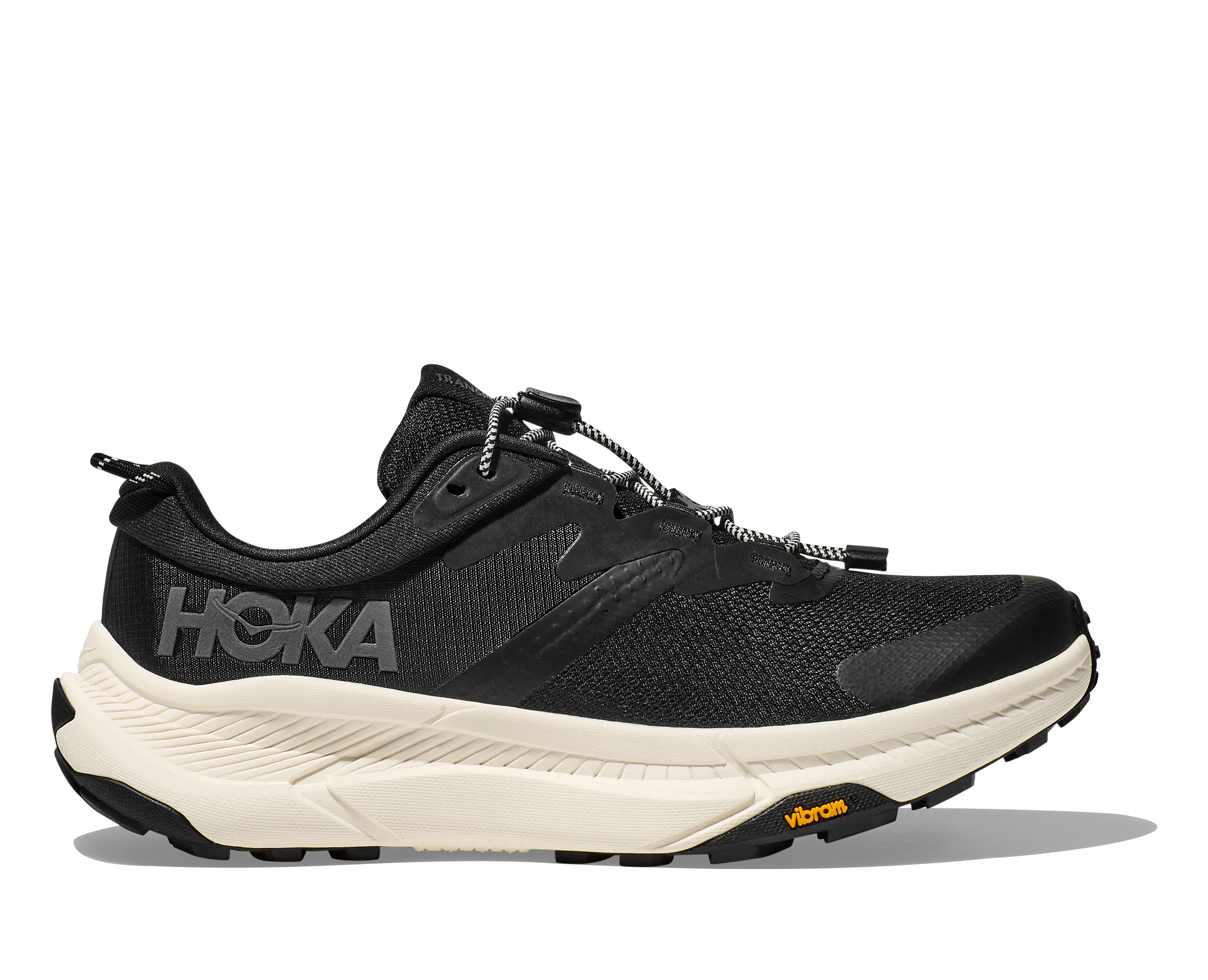 Men's Hoka Transport Color: Black / Alabaster (WIDE WIDTH)