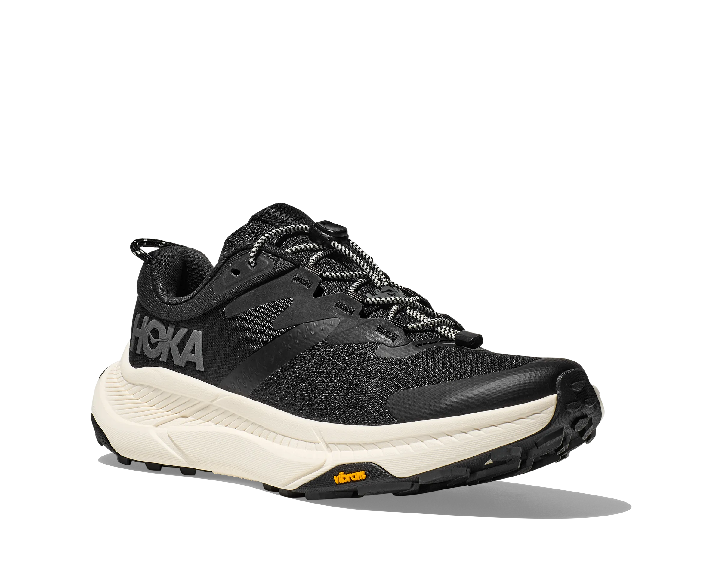 Men's Hoka Transport Color: Black / Alabaster (WIDE WIDTH)