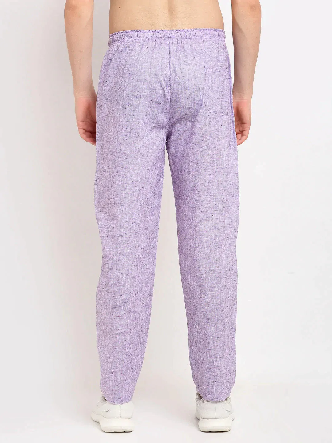 Men'S Purple Linen Cotton Track Pants