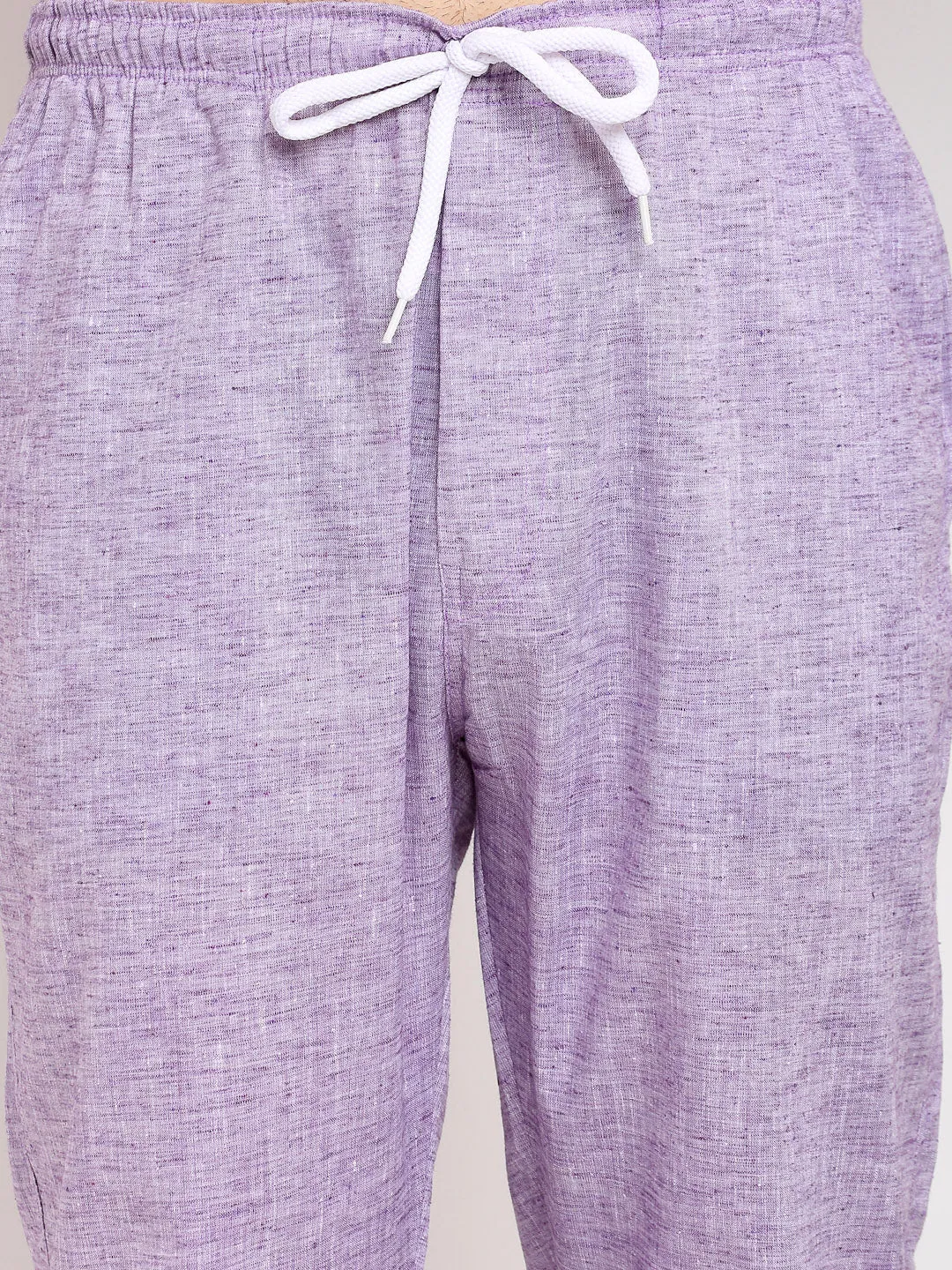 Men'S Purple Linen Cotton Track Pants