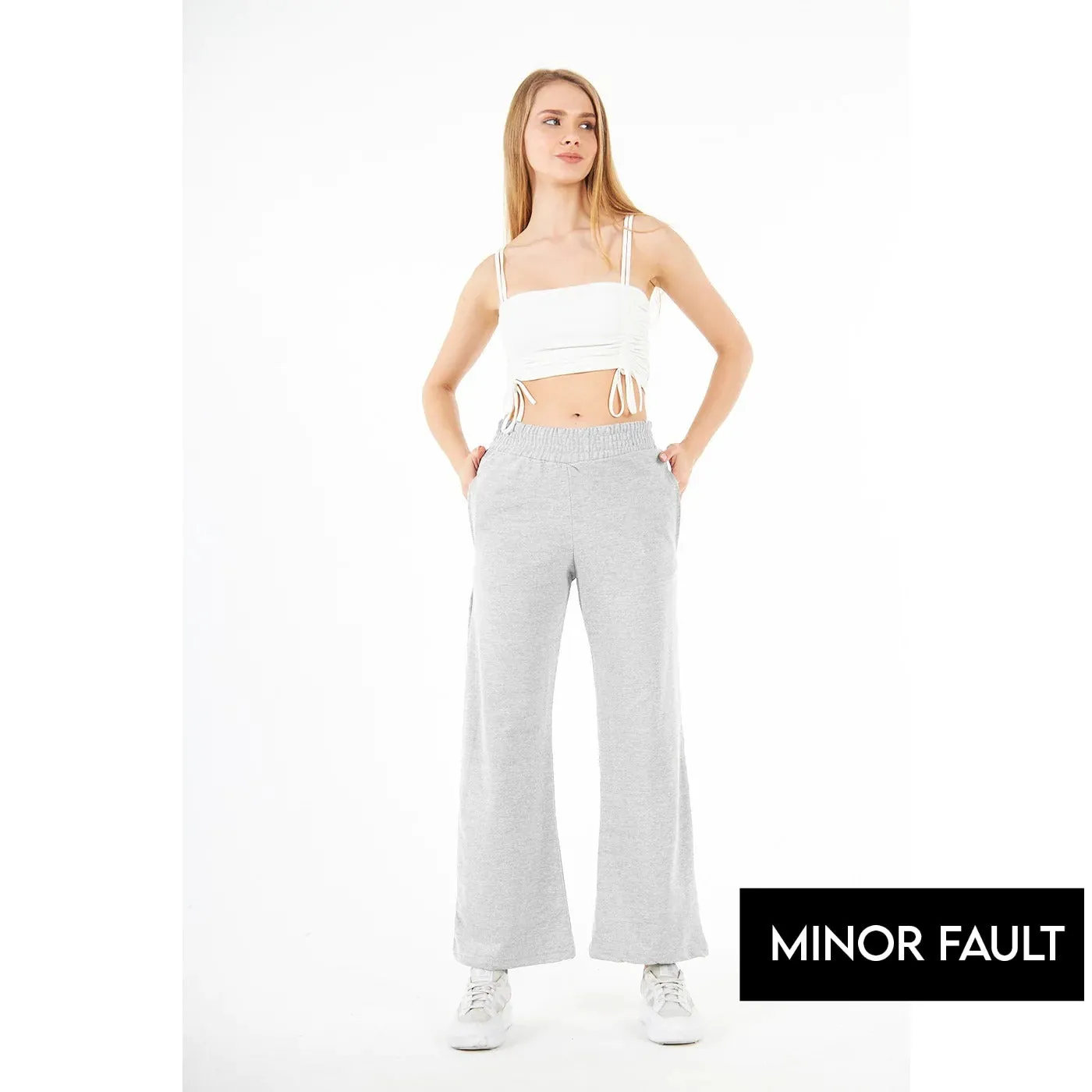 (Minor Fault) Light Grey Wide Leg Trousers