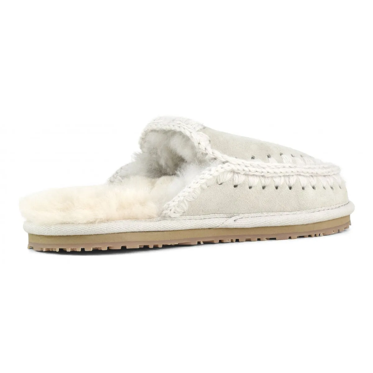 MOU - Suede Slipper Full Eskimo Stitch in Silver Birch