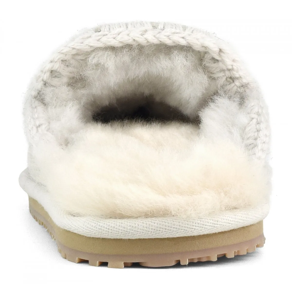 MOU - Suede Slipper Full Eskimo Stitch in Silver Birch