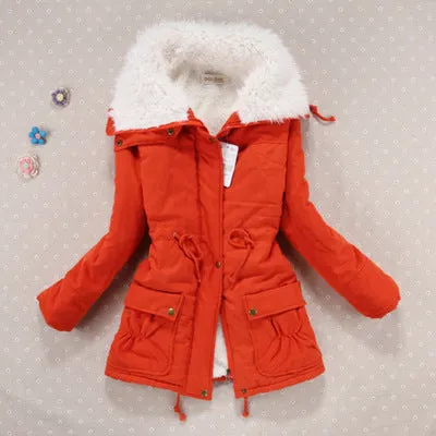 New 2017 Winter Coat Women Slim Plus Size Outwear Medium-Long Wadded Jacket Thick Hooded Cotton Fleece Warm Cotton Parkas