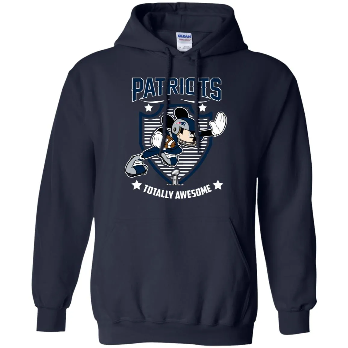 Nfl – New England Patriots Totally Awesome Mickey Mouse Super Bowl 2019 Football Pullover Hoodie Sweatshirt