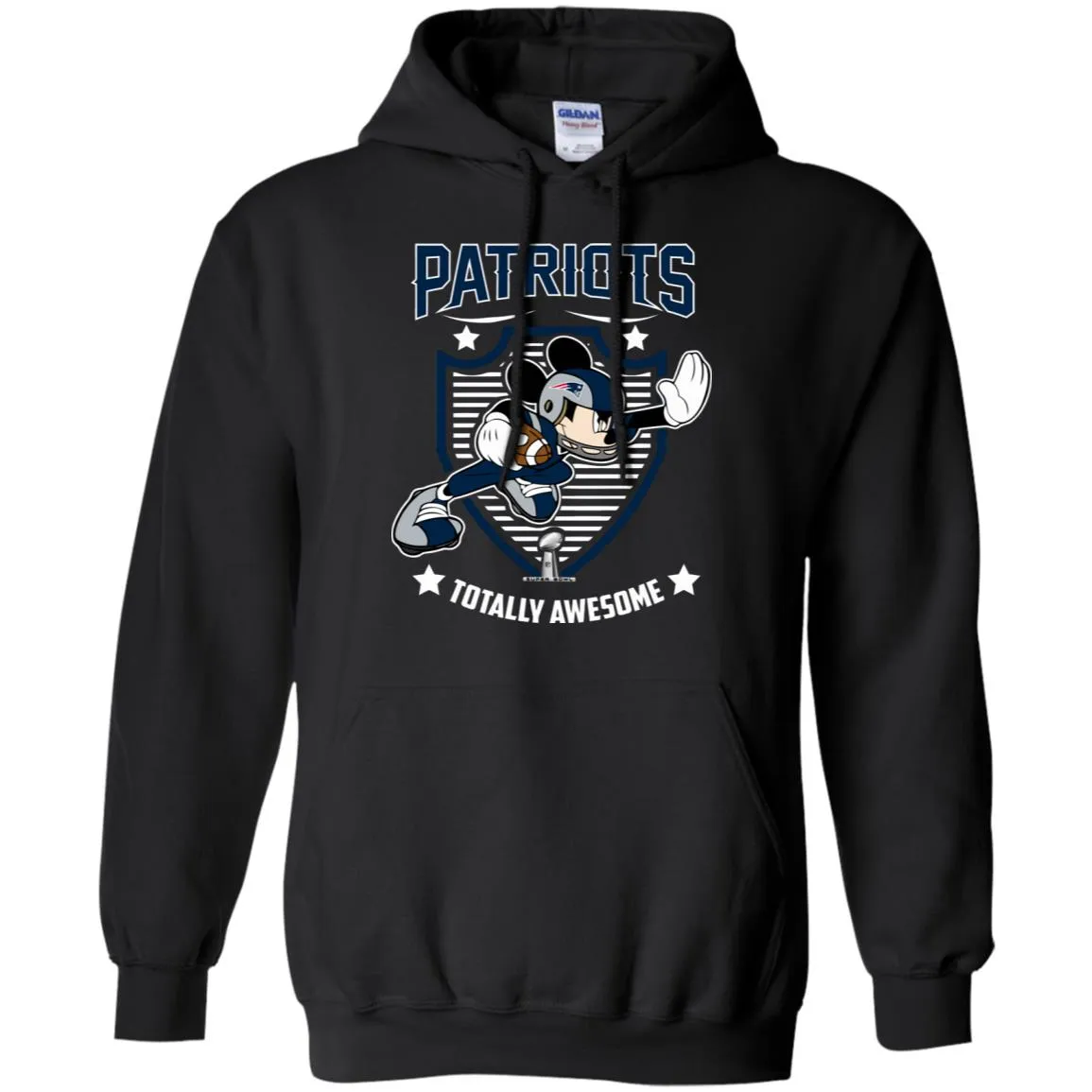 Nfl – New England Patriots Totally Awesome Mickey Mouse Super Bowl 2019 Football Pullover Hoodie Sweatshirt