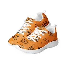 Orange Halloween Ghost Spiders Skeletons Women’s Athletic Shoes